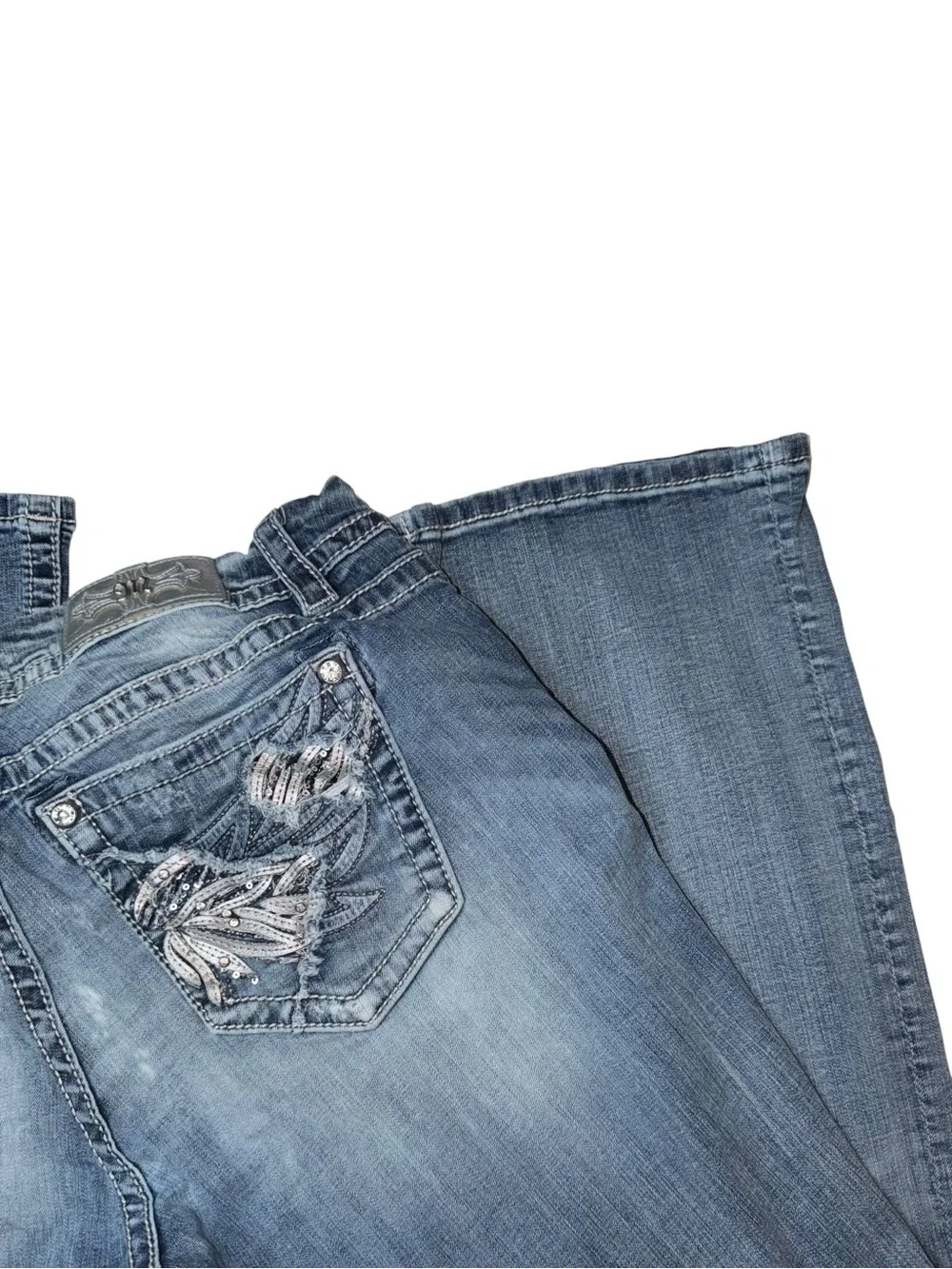 Miss Me Medium Blue Boot Cut Stretch Jeans
